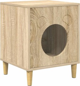 vidaXL Casa pentru pisici Sonoma 42,5 x 40 x 53 cm Lemn compozit