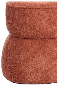 Taburet portocaliu cu tapițerie din stofă bouclé Leyla – Light &amp; Living