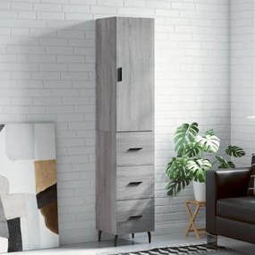 vidaXL Dulap înalt, gri sonoma, 34,5x34x180 cm, lemn prelucrat