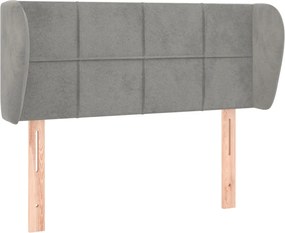 vidaXL Tăblie de pat cu aripioare gri deschis 93x23x78/88 cm catifea