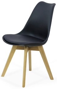 Scaun living cu cadru din lemn BUC 242 negru