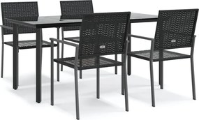 vidaXL Set mobilier de grădină, 5 piese, poliratan și oțel