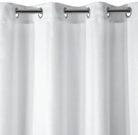 Draperie alb lucioasă cu agățare pe inele 140 x 250 cm Lungime: 250 cm