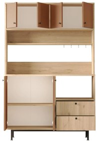 Dulap cu rafturi Rebutia 5 (Stejar + Cărămiziu) . 1102512
