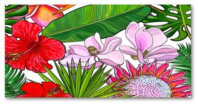 Tablou sticlă acrilică Flori hawaii