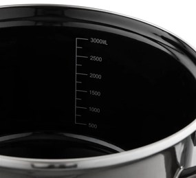 Oală emailată cu capac 3,3 l, negru