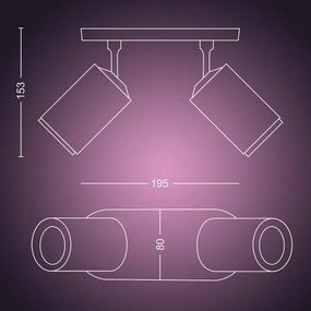 Spot LED RGB FUGATO 2xGU10/5,7W/230V Philips 50632/31/P7