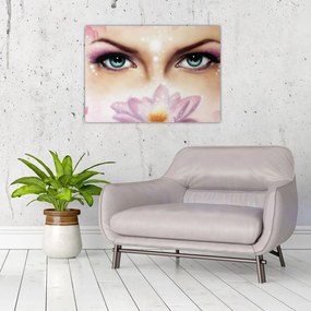 Tablou pe sticlă - Ochi fermecători (70x50 cm)