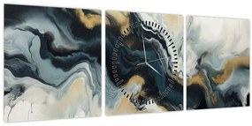 Tablou - Desen marmorat (cu ceas) (90x30 cm)