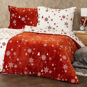 Lenjerie de pat micro-flanelă 4Home Happy winter, 140 x 200 cm, 70 x 90 cm