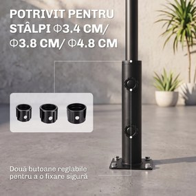Outsunny Suport pentru Umbrelă de Terasă, Bază pentru Umbrelă pentru Patio, Ponton, Grădină și Curte, Negru | Aosom Romania