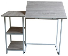 Birou pentru copii Novokids™ Study desk, Cadru metalic, Cu 3 polite incluse, Dimensiuni 110x55x75 cm, Pentru carti si caiete, Natur