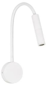 Aplica cu reader LED cu brat flexibil IP44 SONICA alba
