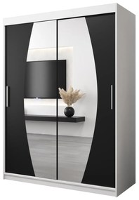 Dulap de haine 150 cm Eclipse (Alb mat + Negru mat). 1063400