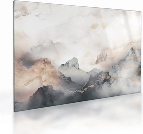 Tablou pe sticlă - Munte abstracție cu textura de marmură (70x50 cm)