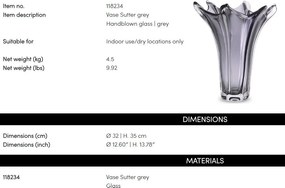 Vaza, Vas decorativ design LUX Sutter, gri