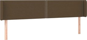 vidaXL Tăblie de pat cu aripioare maro închis 203x16x78/88 cm textil