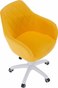 Scaun de birou, material galben/alb, SANTY