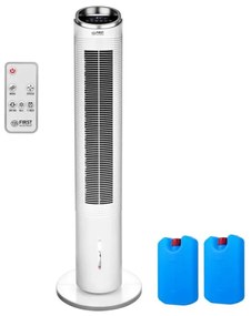 Ventilator de podea turn cu racitor de aer 2in1 First Austria FA-5560-4, 60W, 3 viteze, Touch screen, Telecomanda, Timer 12 h, Alb