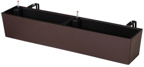 Jardiniera de Balcon Outsunny cu Carlig pentru Balustrada Reglabila, Indicator Nivel Apa si Disc cu Auto-Irigare, 99x18x19cm