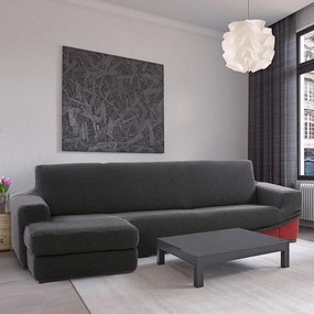 Nueva Textura Huse care se întind foarte bine NIAGARA antracit canapea cu otoman stânga (l. 200 - 300 cm)