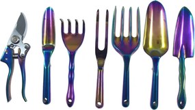 Set de unelte de grădină - 7 buc + foarfecă din aluminiu