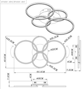 Lustră LED aplicată KENDY LED/40W/230V Globo 67233-40S