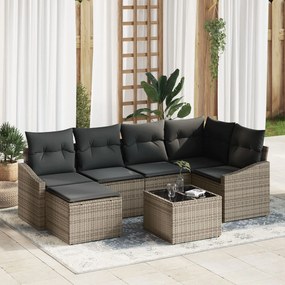vidaXL Set de Canapele de Grădină de 6 Piese cu Perne Ratan Poly Negru