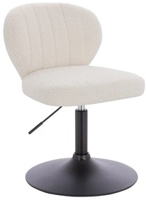 HR193N Scaun Crem Boucle cu Bază Neagră