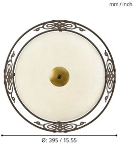 EGLO 86712 - Plafoniera MESTRE 2xE27/60W