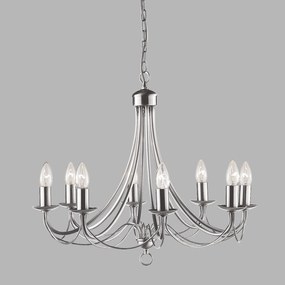 Candelabru traditional stil clasic Maypole argintiu 8L 6348-8SS SRT