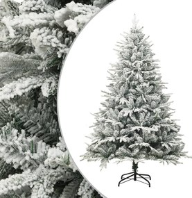 vidaXL Brad de Crăciun artificial cu zăpadă, verde, 210 cm, PVC & PE