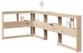 vidaXL Bibliotecă tăblie în formă de L, 100 cm, lemn masiv de pin