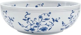 vidaXL Lavoar de blat, alb și albastru, rotund, Φ41x14 cm, ceramică