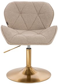 HR111N Scaun Latte Boucle cu Bază Aurie