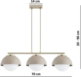 Brilagi - Lustru suspendat pe cablu COSMO 3xE27/60W/230V bej/auriu