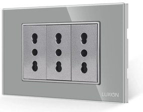 Priza Tripla cu Rama din Sticla LUXION, Standard Italian, 3M