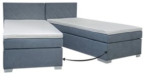 Pat tapițat IDA cu saltea, 90 x 200 cm, albastru