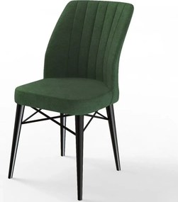 Set masa extensibila cu 6 scaune tapitate Homs cargold 250-30050 negru-VERDE,170 x 80 cm