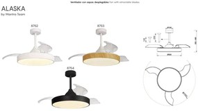 Lustra LED CCT cu ventilator si telecomanda ALASKA negru MA-8754