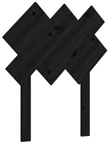 819199 vidaXL Tăblie de pat, negru, 72,5x3x81 cm, lemn masiv de pin