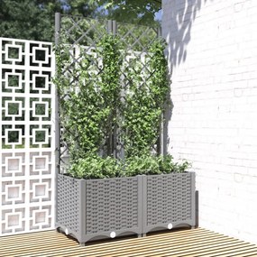 Jardinieră de grădină cu spalier, gri deschis, 80x40x136 cm, PP