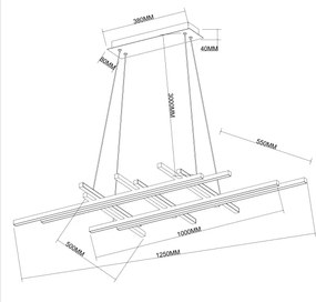 Ondaluce - Lustră LED reglabilă pe cablu MOVIDA LED/114W/230V auriu