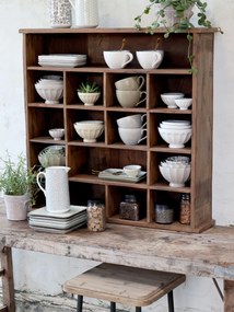 Etajeră din lemn reciclat, cu compartimente, stil rustic, Grimaud