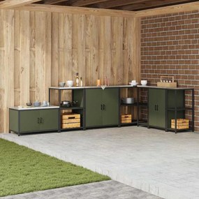 vidaXL Dulap de depozitare pentru bucătărie Verde oliv 60 x 50 x 92 cm