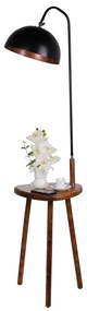Lampadar negru/maro cu raft cu abajur din metal (înălțime 160 cm) Table – Opviq lights