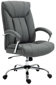 Vinsetto Scaun de birou cu funcție de balans, scaun ergonomic cu brațe capitonate, suport pentru cap ajustabil, scaun de birou rotativ cu spătar din nailon Gri 65 x 78 x 110-118 cm | Aosom Romania