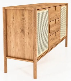 Comodă din lemn de stejar joasă 142x84 cm Pola - The Beds