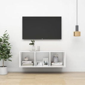 Dulap TV montat pe perete, alb, 37x37x107 cm, PAL 1, Alb, 37 x 37 x 107 cm