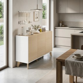 HOMCOM Bufet cu Uși Soft-Close 120 cm, Lemn și Alb | Aosom Romania